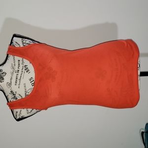 Wuhou Orange sleeveless ribbed tee shirt